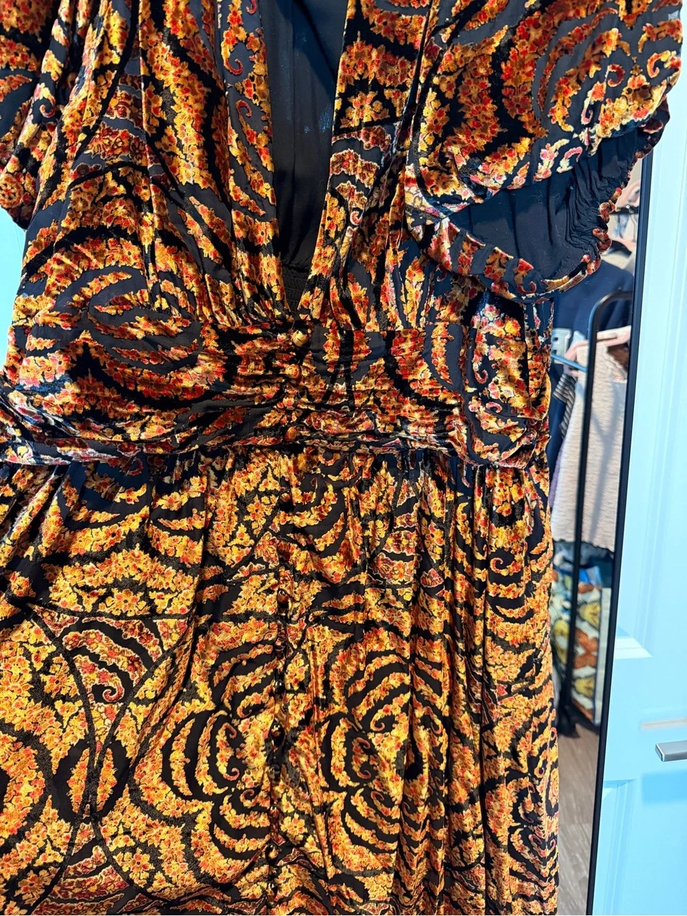 Anthropologie Catalina Burnout Velvet Dress - Picture 7 of 7